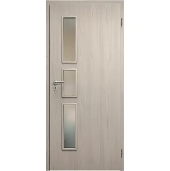 Interiérové dveře SAPELI ELEGANT KOMFORT M33 - CPL LAMINÁT - OTOČNÉ DVEŘE VČ. ZÁRUBNĚ - Borovice bílá Průchozí šířka (cm): 80, Průchozí výška (cm): 197, Typ skla: Satináto bílé