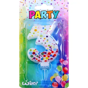 Párty svíčka číslo 3 Puntíky