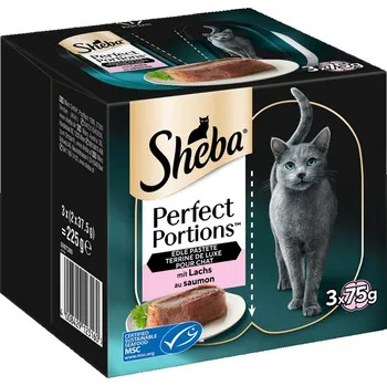 Krmivo pro kočku 96x37,5g Sheba Perfect Portions - Paštika s lososem