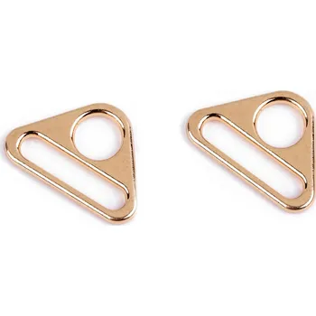 Trojúhelníkový kovový průvlek šíře 25 mm, malé, 3 zlatá klasik