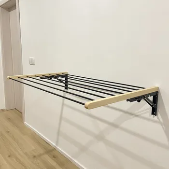 Sušák na prádlo Wook FOLDER dřevěný skládací nástěnný sušák na prádlo 633 Materiál: jasan, délka: 50 cm