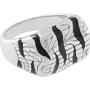 Prsten Nerezový prsten 5396 (velikost 63) - stříbrnočerné barvy - SRI.5396.. size 63
