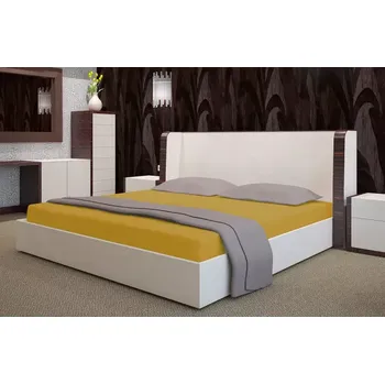 Prostěradlo Froté prostěradlo s elastickou - hořčicově žluté Šírka: 90 cm | Dĺžka: 200 cm