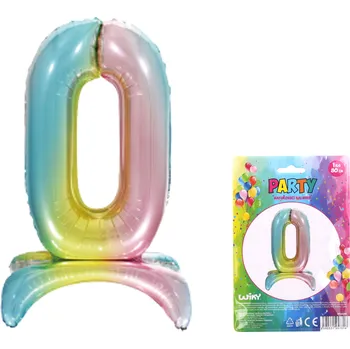 Balónek Balónek nafukovací - číslo 0 duha