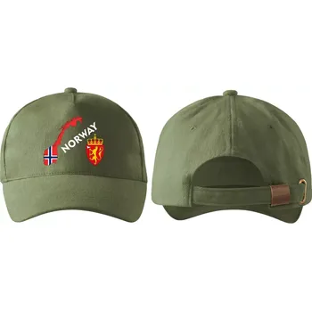 Kšiltovka kšiltovka s vlajkou NORSKA khaki (pánská kšiltovka vlajka a znakem NORSKO / NORWAY)