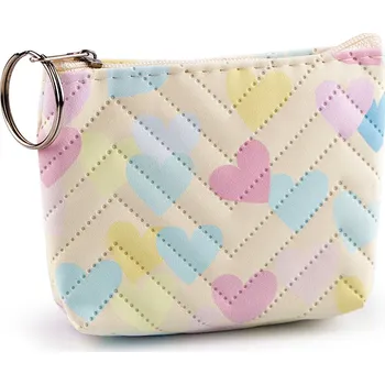 Peněženka Malá peněženka / klíčenka srdce 10,5x8 cm, malé, 1 krémová světlá