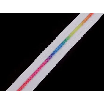 Duhový zip spirálový No 3 metráž, barva 101 bílá