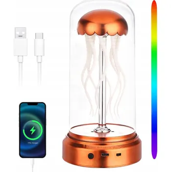 Lampička LED LAMPA MEDÚZA S RGB EFEKTY A USB NABÍJENÍM DO OBÝVACÍHO POKOJE