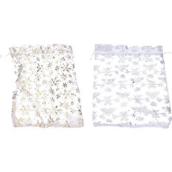 Party dekorace Sáček ORGANZA Vločky 20x30 cm Vánoce