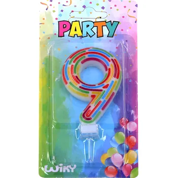 Dortová svíčka Párty svíčka číslo 9 Čárky