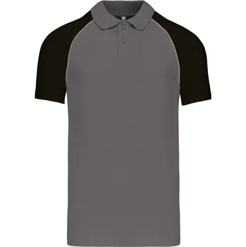 Kariban Polokošile Kariban K226, baseballová, krátký rukáv COT20K22647302-slate grey/ M Šedá/černá