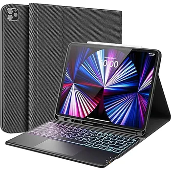 Pouzdro na tablet Earto iPad Pro 12.9 pouzdro s klávesnicí, pouzdro s dotykovou klávesnicí pro iPad Pro 12.9 2021/2020/2018 (5., 4. a 3. generace) X001GV9DDZ
