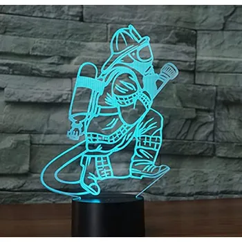 Dekorativní svítidlo SUPERRUIDALONG 3D hasič na dálkové ovládání 16 barev Noční světla Iluze Akrylová LED stolní noční lampa Dětská ložnice Stolní de B0BFRQ88SV