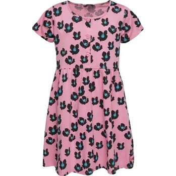 Dívčí šaty Dívčí šaty s krátkým rukávem Lewro MIKAELA 140/146 Růžová, Černá, Světle modrá