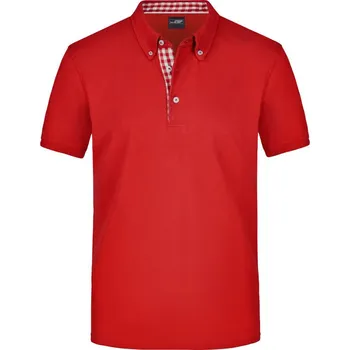 Pánské tričko Daiber Pánská polokošile Plain Polo JN964 Barva: Červená - Červená / Bílá, Velikost: S