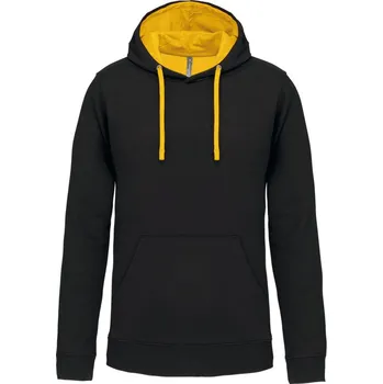 pracovní mikina Kariban Mikina Kariban K446 s kapucí, kontrastní COT20K44619713-black/yello 3XL Černá/žlutá