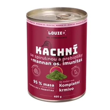 Krmivo pro psa Kachní se spirulinou + prebiotika LOUIE Konzerva pro psy - 95 % masa
