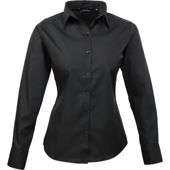 Pánská košile Premier Košile PR 300, popelínová, dlouhý rukáv, dámská COT3903000022f-black XL Černá