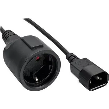 Napájecí kabel Prodlužovací přívod 230V s EURO konektorem C14 (IEC connection) , 1m