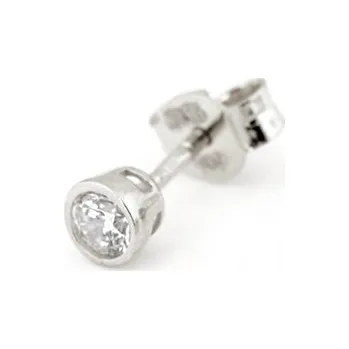 Náušnice Náušnice z bílého zlata pecička 1ks se zirkonem NA1686F + DÁREK ZDARMA