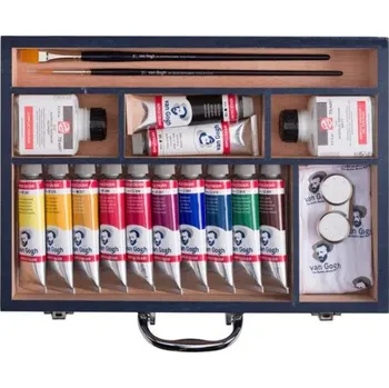 Speciální výtvarná barva VAN GOGH kufříkový set akrylové barvy Starter Box 12x40 ml + příslušenství