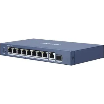 Switch HIKVISION DS-3E0510P-E (8+2), switch 8xGb PoE + 1x Gb uplink RJ-45 + 1x Gb uplink SFP, 110W