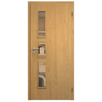 Interiérové dveře SAPELI ELEGANT KOMFORT M33 - DÝHA - OTOČNÉ DVEŘE VČ. ZÁRUBNĚ - Dub natur Průchozí šířka (cm): 120, Průchozí výška (cm): 197, Typ skla: Planibel bronz