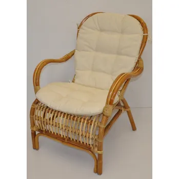 Křeslo Ratanové Křeslo Sidney - polstr béžový melír