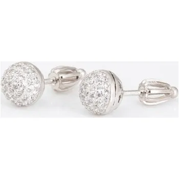 Šperk Stříbrné naušnice pecičky se zirkony AGUP1633S