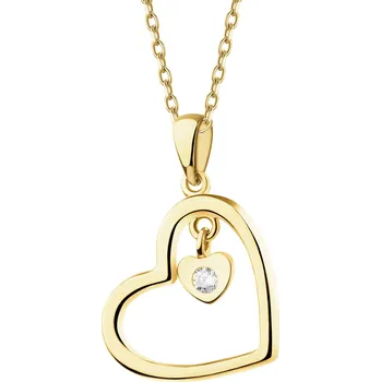 Přívěsek Zlatý přívěsek se zirkonem - srdce - Z-854.02