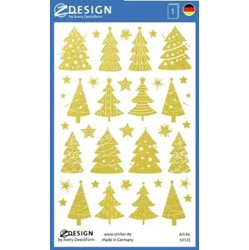 Vánoční dekorace AVERY Z-DESIGN Vánoční etikety, s ražbou Vánoční stromečky - 54122