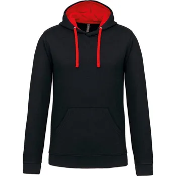 Dílna Kariban Mikina Kariban K446 s kapucí, kontrastní COT20K44681401-black/red S Černá/červená
