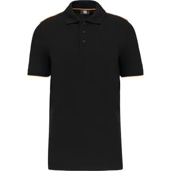 Pánské tričko Kariban Polokošile Day-to-Day WK270, krátký rukáv, pánská COT20W27081313-black/orang 3XL Černá/oranžová