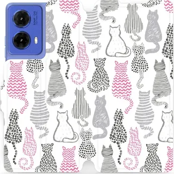 Pouzdro na mobilní telefon Knížkové flip pouzdro Mobiwear - Motorola Moto G85 5G - MX01S Kočičí zádíčka - VÝPRODEJ (Knížkové flipové pouzdro, obal, kryt Mobiwear na mobil Motorola Moto G85 5G MX01S Kočičí zádíčka)