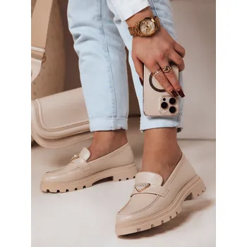 Dámské mokasíny Dámské mokasíny na ploché podrážce ELEGANCIO ZY0708 Barva: Béžová, Velikost: 40