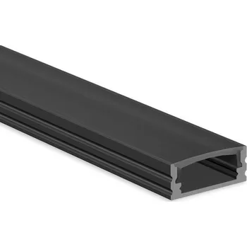 LED páska Přisazený hliníkový profil PH2 černý, 17x7mm, včetně černého difuzoru, 2m