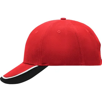 Pracovní přilba Myrtle Beach Kšiltovka MB 49, tříbarevný kšilt COT03004965799-red/white/b UNI Červená/bílá/černá
