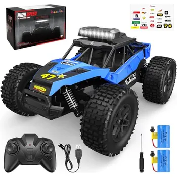 RC model auta Kizeefun Dálkově ovládané auto, RC auto pro děti s LED světly, 20 km/h dálkově ovládaná terénní bugina na dálkové ovládání, 2 ba X001Q134NZ