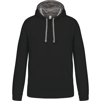 pracovní mikina Kariban Mikina Kariban K446 s kapucí, kontrastní COT20K446k6013-black/fine 3XL Černá/šedá fine