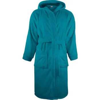 Opasek The One Towelling Župan s kapucí Bathrobe hooded COT48102144034-turquoise Tyrkysová L-XL
