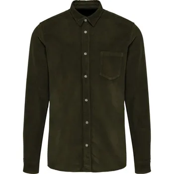 Kariban Košile K599 manšestrová, dlouhý rukáv COT20K599zz202-washed dusk M Khaki sepraná