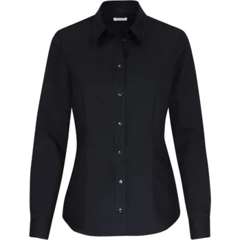 Pánská košile Seidensticker Košile Blouse Regular LSL, popelínová, dlouhý rukáv, dámská COT780604002xe-black Černá 36