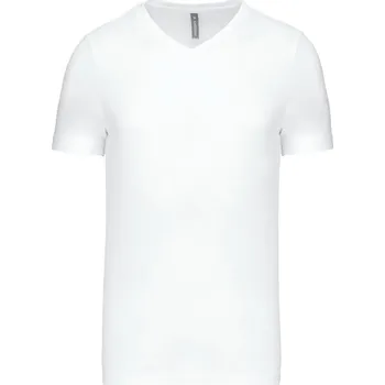 pracovní tričko Kariban Tričko K357 s výstřihem do V, krátký rukáv, pánské COT20K35700114-white Bílá 4XL