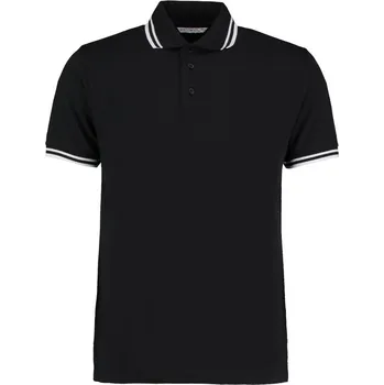 Pánské oblečení Kustom Kit Polokošile KK 409, kontrastní, krátký rukáv, pánská COT43040998004-black/white XL Černá/bílá
