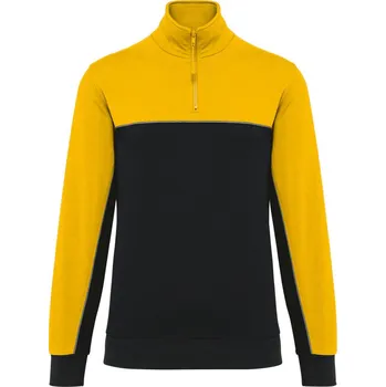 pracovní mikina Kariban Mikina WK404 s 1/4 zipem COT20W40419704-black/yello XL Černá/žlutá
