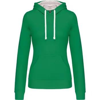 pracovní mikina Kariban Mikina Kariban K465 s kontrastní kapucí, dámská COT20K465k6100-light kelly XS Zelná kelly světlá/bílá
