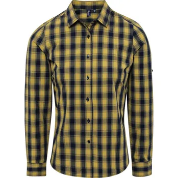 Pánská košile Premier Košile PR 350 Mulligan, popelínová, dlouhý rukáv, dámská COT390350t7701-camel/navy S Camel/navy