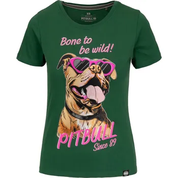 Dámské tričko PitBull West Coast - dámské triko SUNGLASSES DOG zelené M
