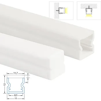 LED páska Přisazený PMMA vlhkotěsný profil PA, 12x12mm, vč. mléčného difuzoru, 2m