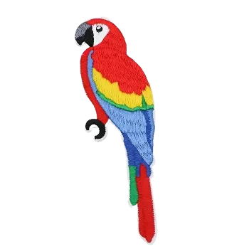 Nášivka Nažehlovací nášivka - papoušek (3,5 x 11,3 cm)